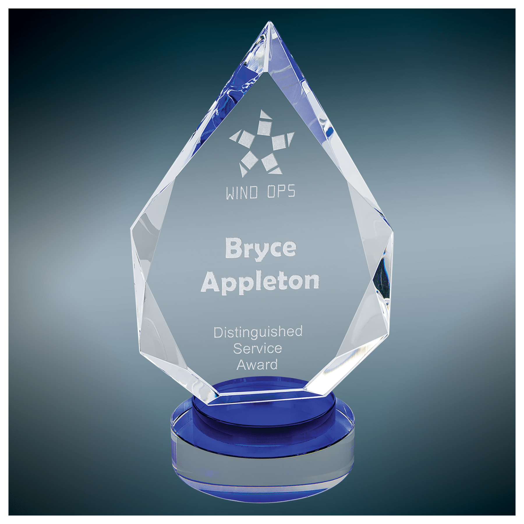 8 1/4" Diamond Crystal on Colored & Clear Round Base - JDS