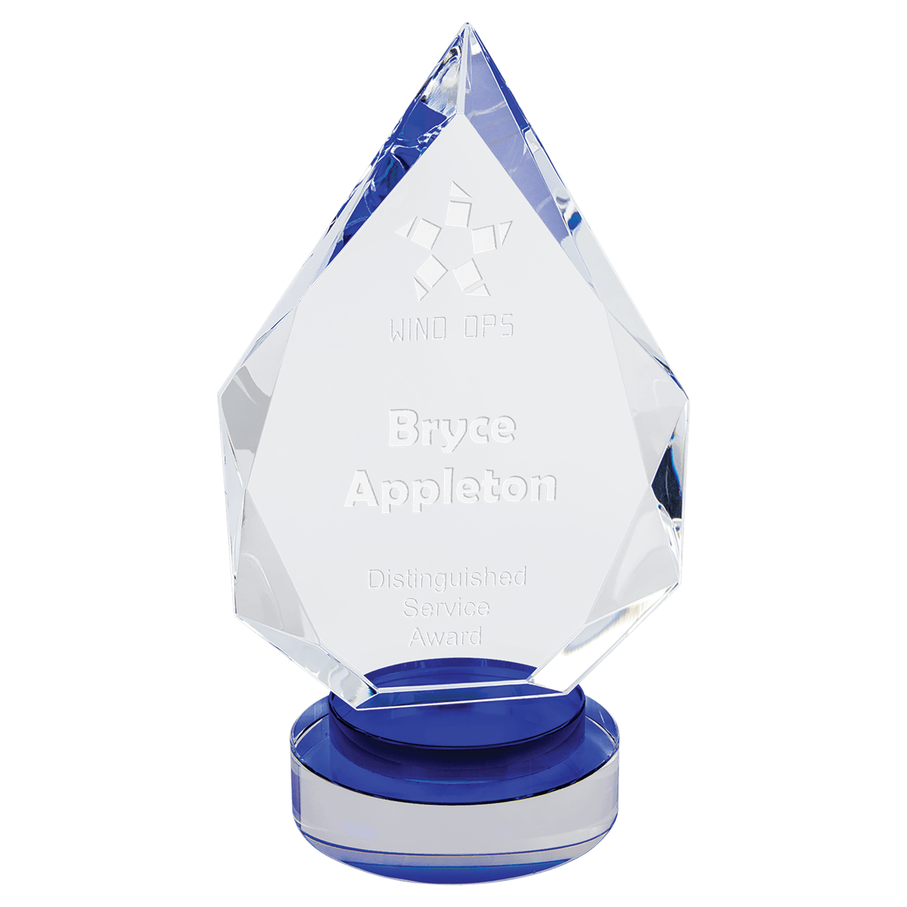 8 1/4" Diamond Crystal on Colored & Clear Round Base - JDS