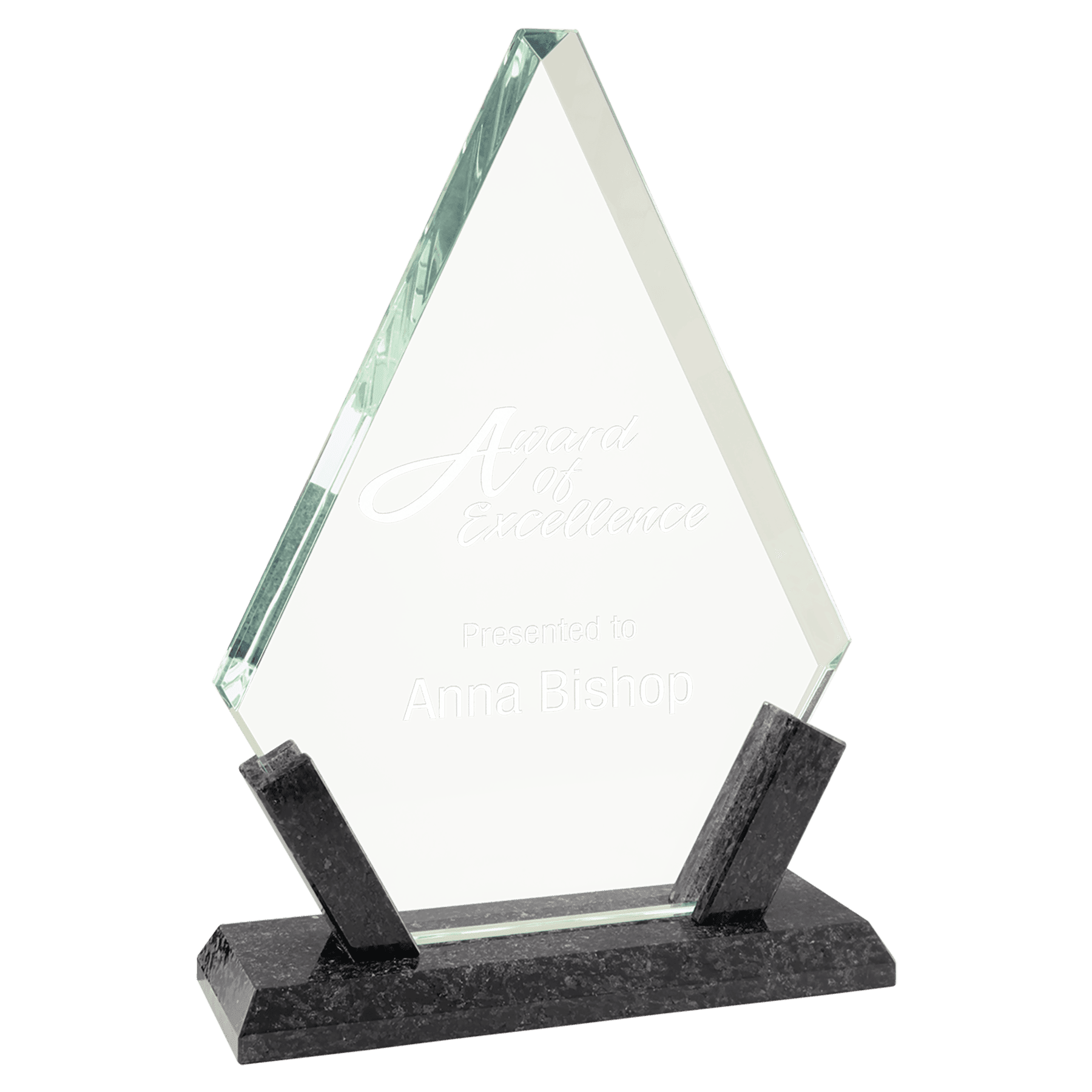 8 1/4" Diamond Glass with Black Marble Base - JDS