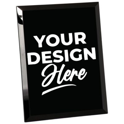 8" x 10" Black Glass Mirror Plaque