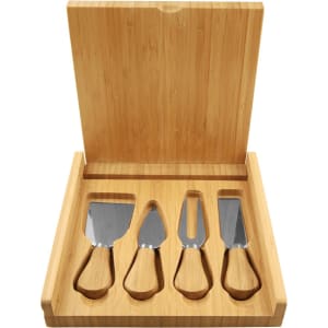 8" x 8" Bamboo Cheese Set with 4 Tools - GFT224 - Austin Print Co.