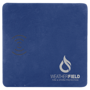 8" x 8" Blue/Silver Laserable Leatherette Phone Charging Mat - GFT1181 - JDS