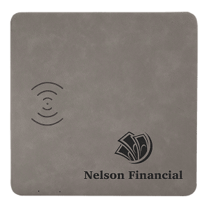 8" x 8" Gray Laserable Leatherette Phone Charging Mat - GFT1178 - JDS