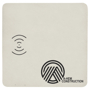 8" x 8" White Laserable Leatherette Phone Charging Mat - GFT1183 - JDS