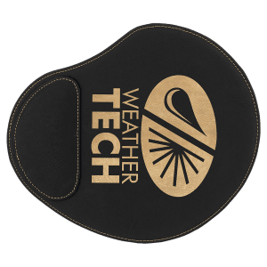 9" x 10 1/4" Black/Gold Laserable Leatherette Mouse Pad - GFT632 - JDS