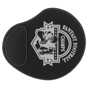 9" x 10 1/4" Black/Silver Laserable Leatherette Mouse Pad - GFT638 - JDS