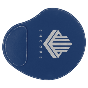 9" x 10 1/4" Blue/Silver Laserable Leatherette Mouse Pad - GFT628 - JDS