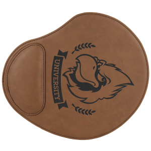 9" x 10 1/4" Dark Brown Laserable Leatherette Mouse Pad - GFT631 - JDS