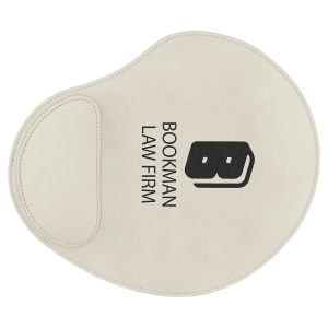 9" x 10 1/4" White Laserable Leatherette Mouse Pad - GFT923 - JDS