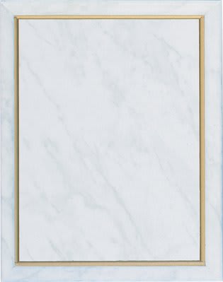 9" x 12" White Marble Finish Plaque with Gold Cove Edge - JDS