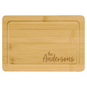9" x 6" Bamboo Cutting Board with Drip Ring - GFT440 - Austin Print Co.