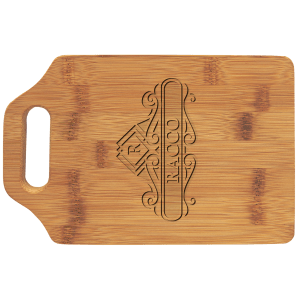 9" x 6" Bamboo Cutting Board with Handle - GFT895 - Austin Print Co.