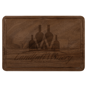 9" x 6" Walnut Cutting Board with Drip Ring - GFT491 - Austin Print Co.