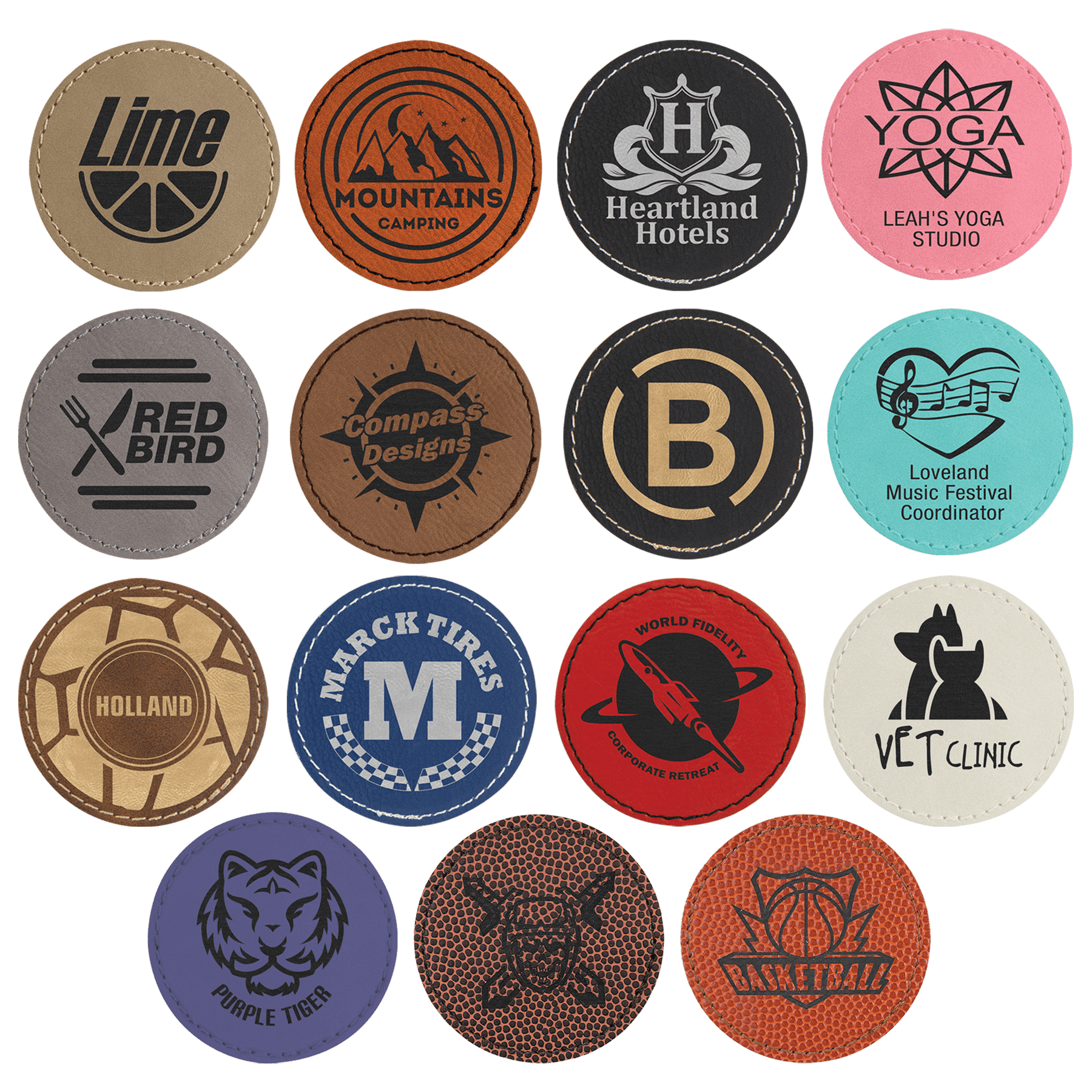 2 1/2" Round Laserable Leatherette Patch with Adhesive