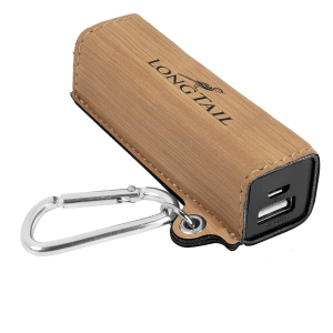 Bamboo Laserable Leatherette 2200 mAh Power Bank with USB Cord - GFT1146 - JDS
