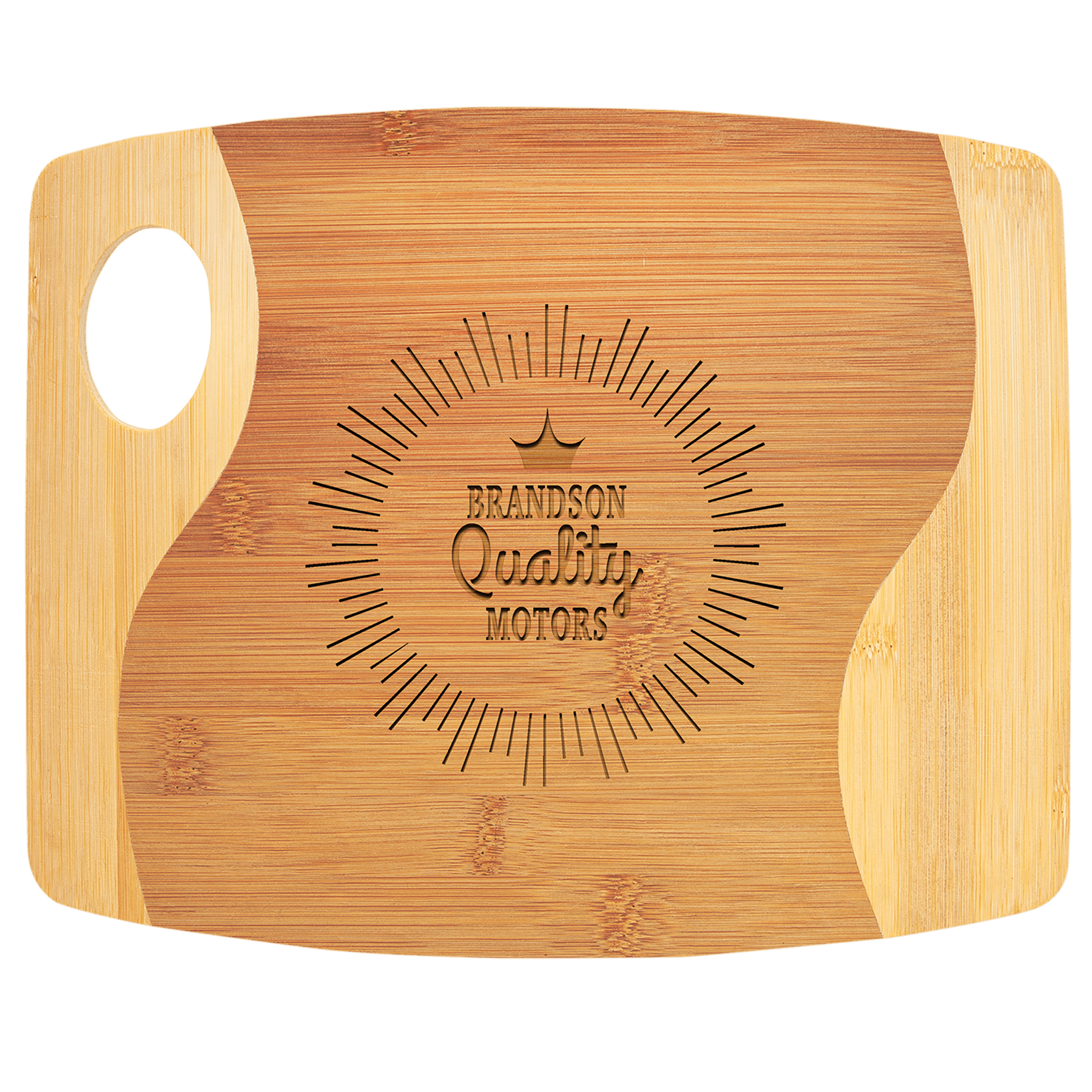 Bamboo Two Tone Cutting Board with Handle - JDS