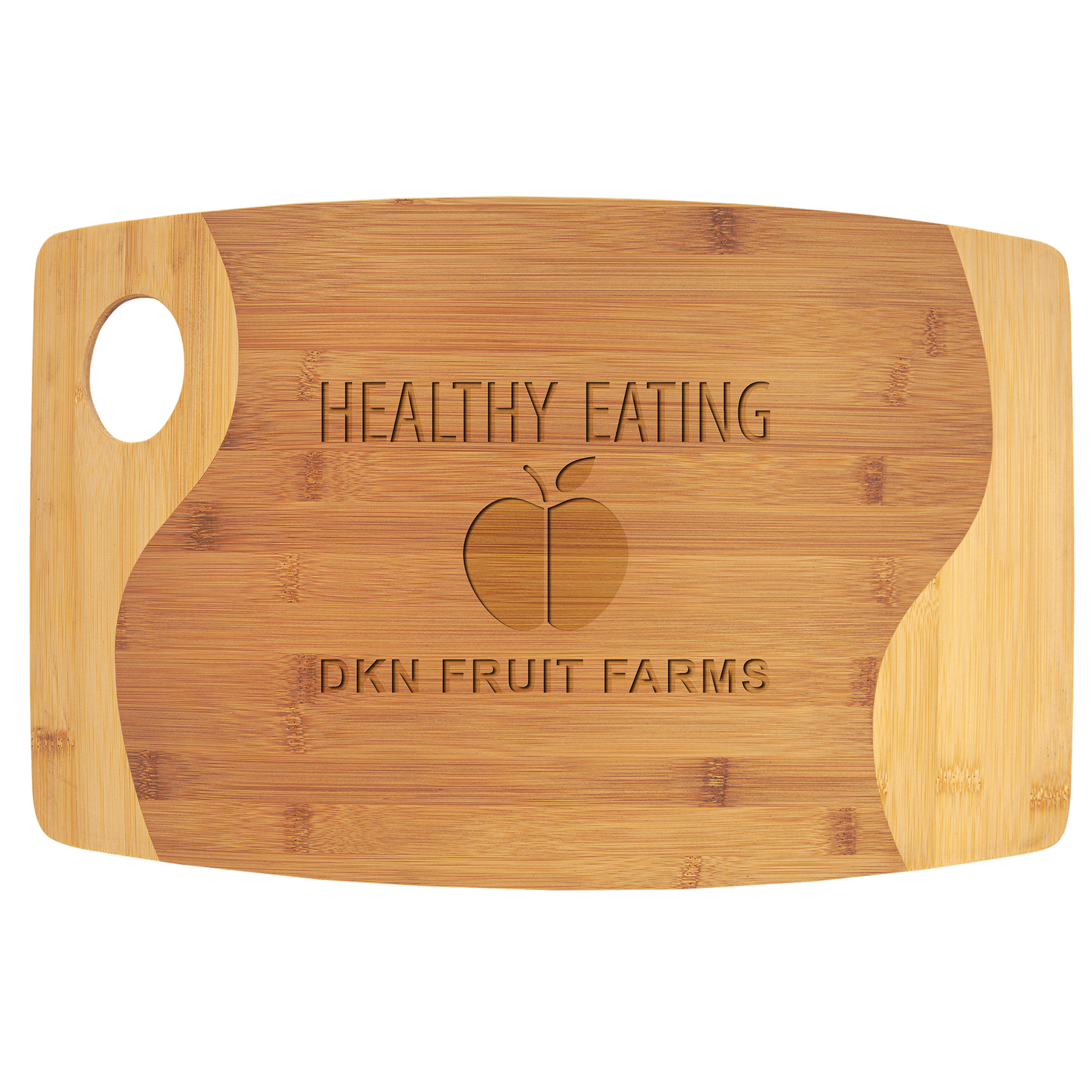 Bamboo Two Tone Cutting Board with Handle - JDS
