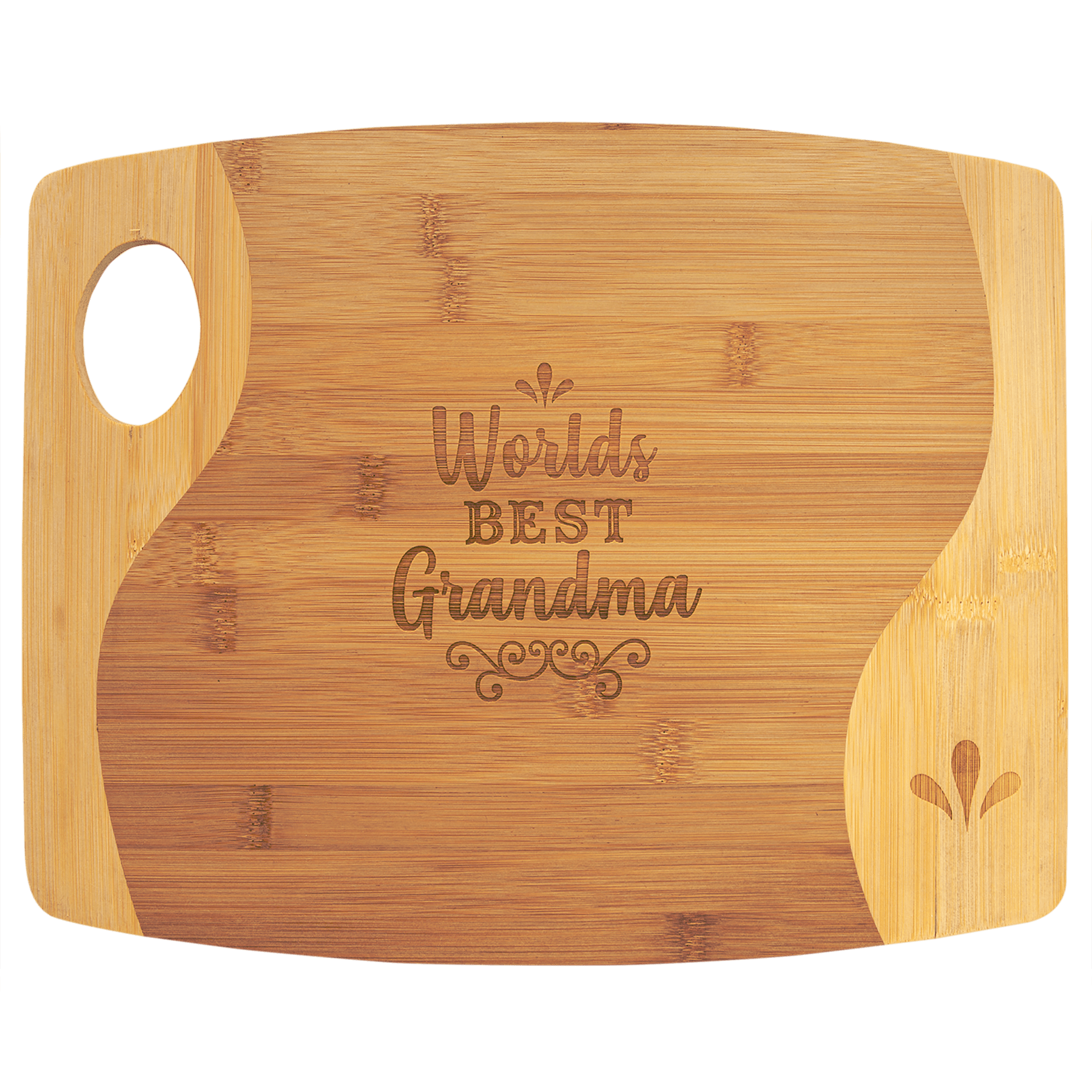 Bamboo Two Tone Cutting Board with Handle - JDS