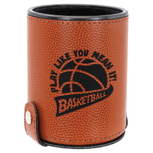 Basketball Laserable Leatherette Dice Cup with 5 Dice - GFT1026 - Austin Print Co.