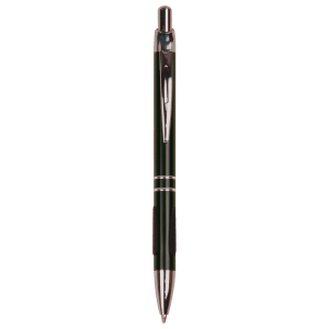 Black with Silver Trim Laserable Pen with Gripper - LP821 - Austin Print Co.