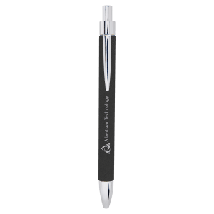 Black/Silver Laserable Leatherette Pen - LP459 - Austin Print Co.
