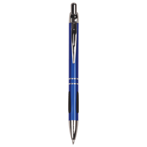 Blue with Silver Trim Laserable Pen with Gripper - LP822 - Austin Print Co.