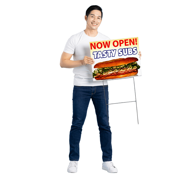 BULK YARD SIGNS - 24" x 18" 4mm Corrugated Plastic Signs & 10" x 24" Wire Stake - Austin Print Co