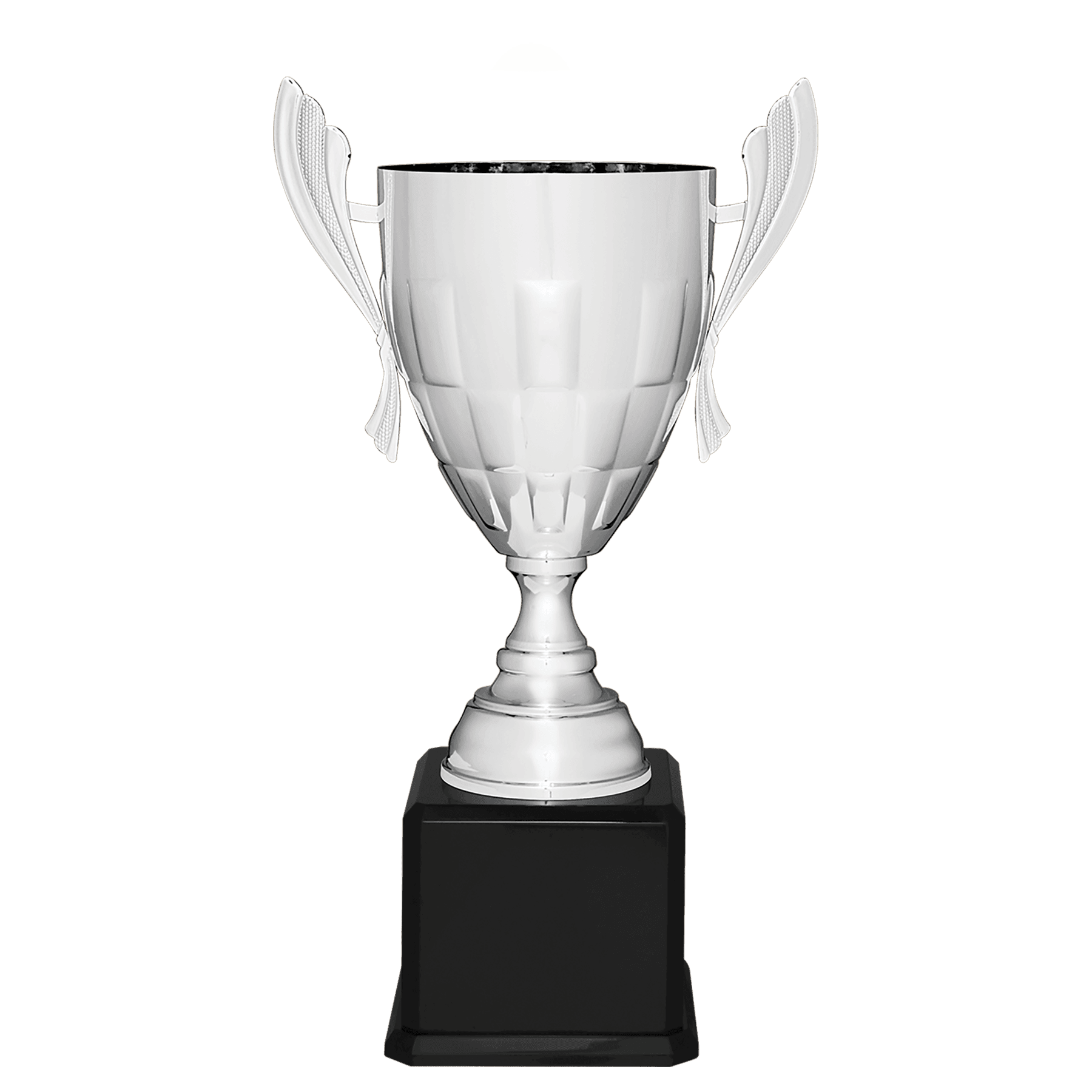 Checkered Metal Cup Trophy on Royal Piano Finish Base - JDS