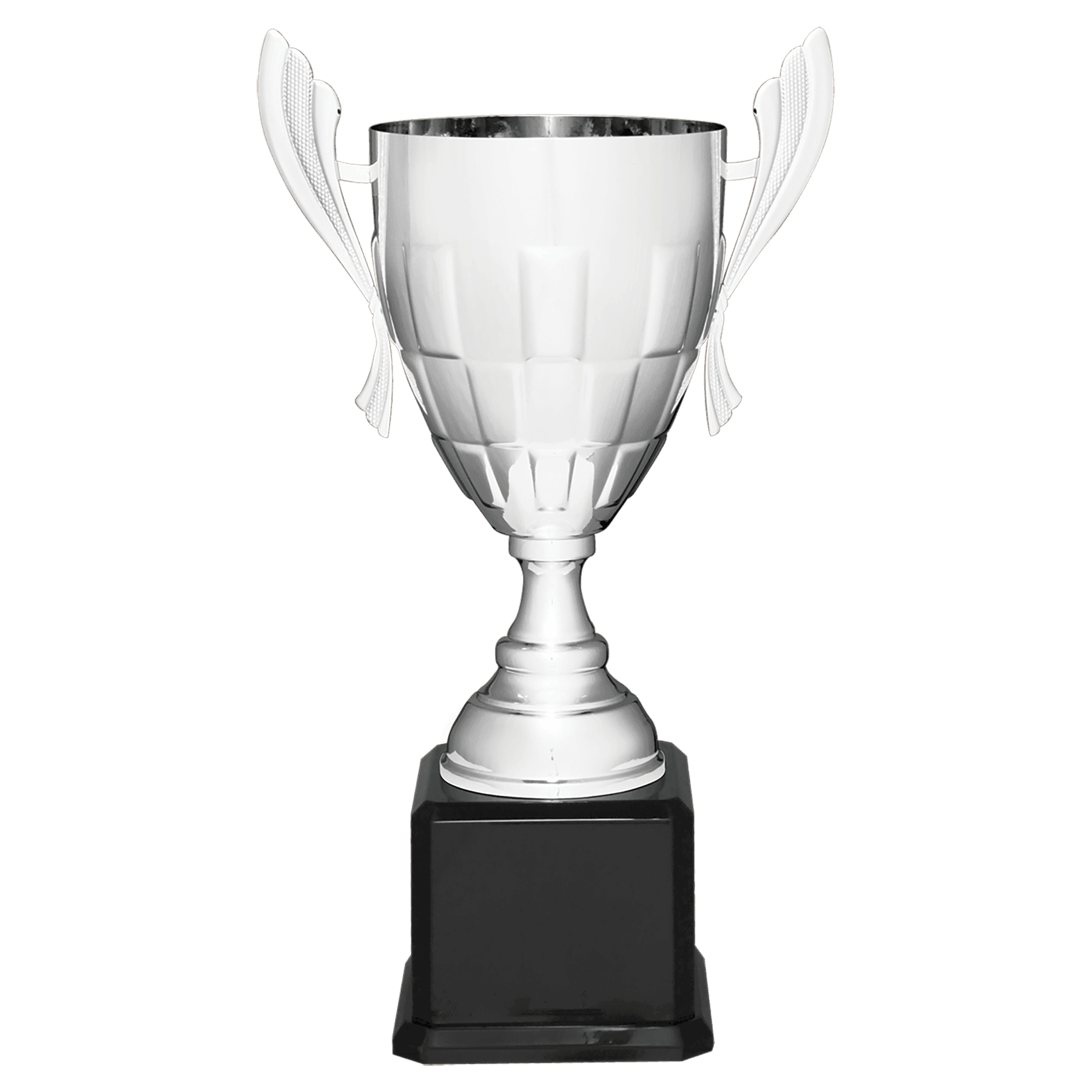 Checkered Metal Cup Trophy on Royal Piano Finish Base - JDS