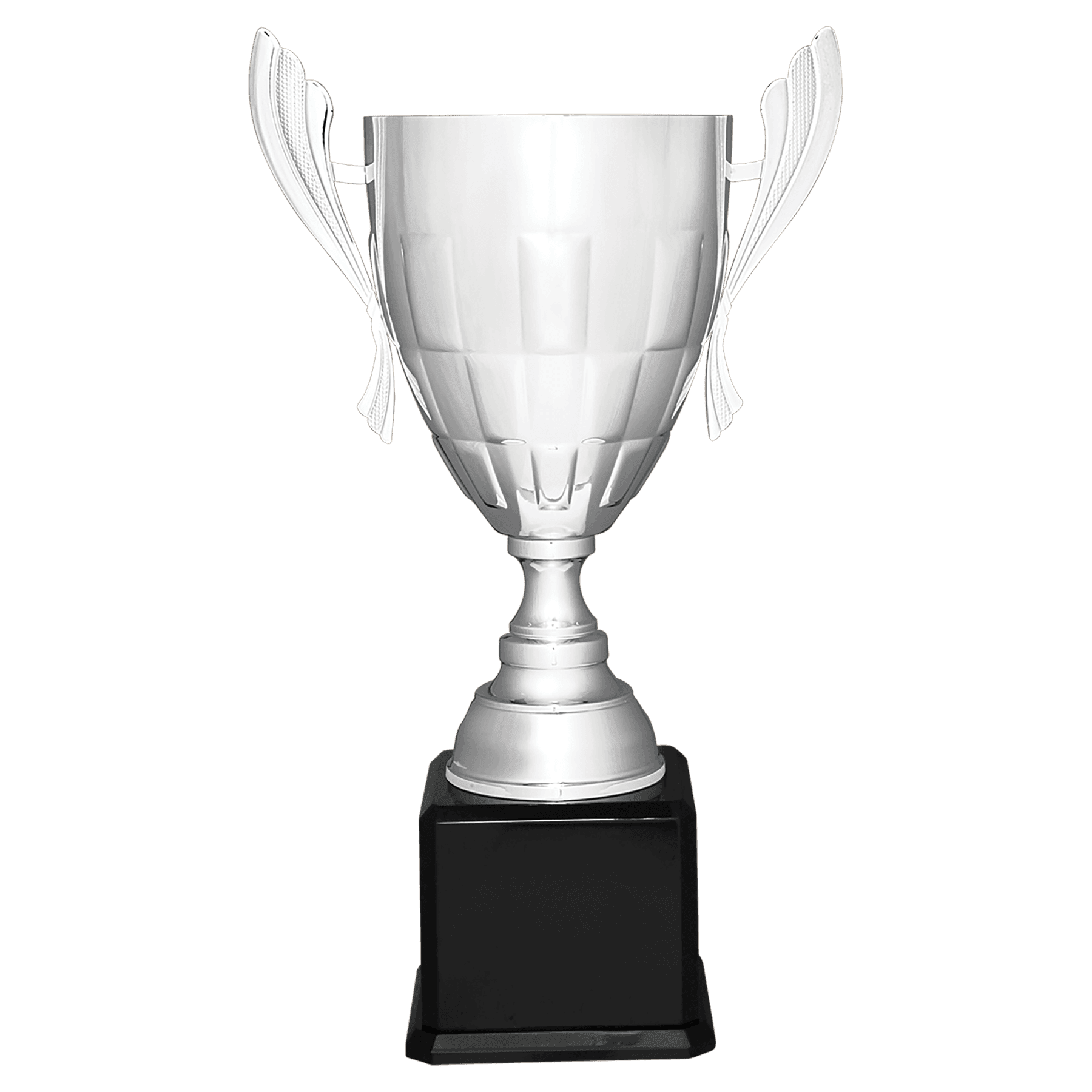 Checkered Metal Cup Trophy on Royal Piano Finish Base - JDS