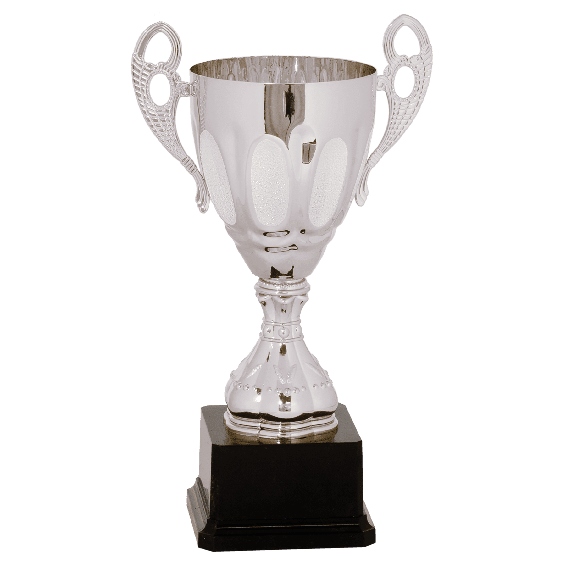 Completed Embossed Metal Cup Trophy on Plastic Base - JDS