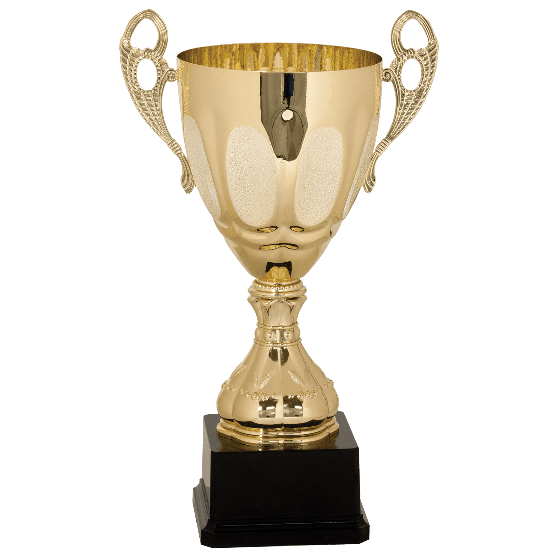 Completed Embossed Metal Cup Trophy on Plastic Base - JDS