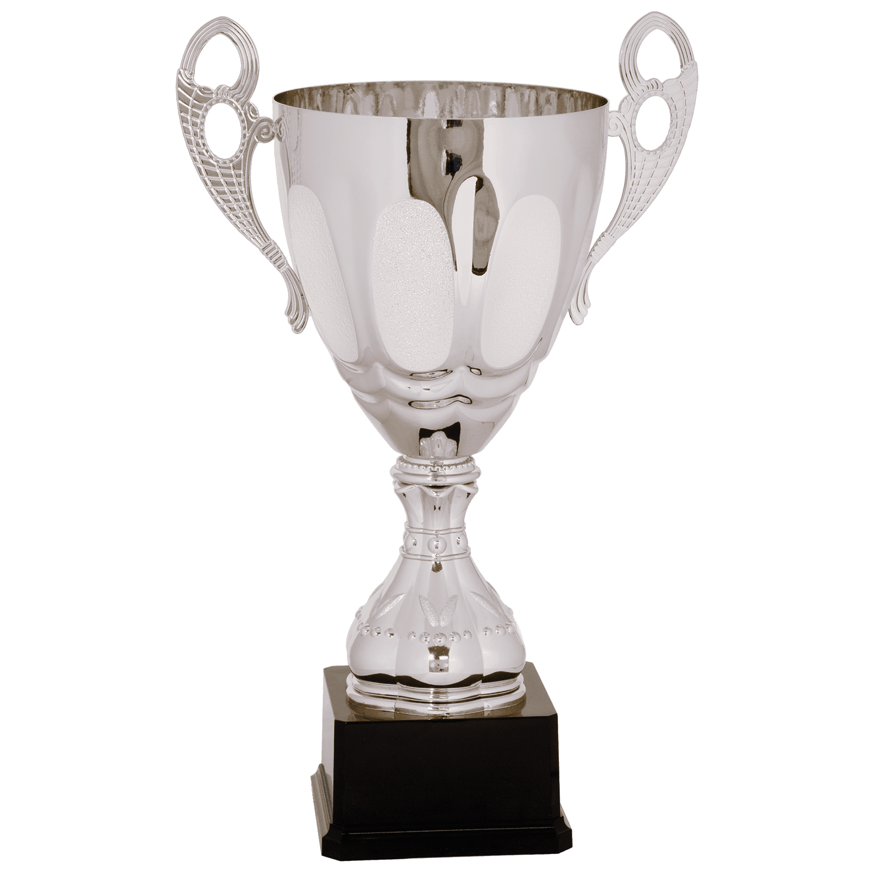 Completed Embossed Metal Cup Trophy on Plastic Base - JDS