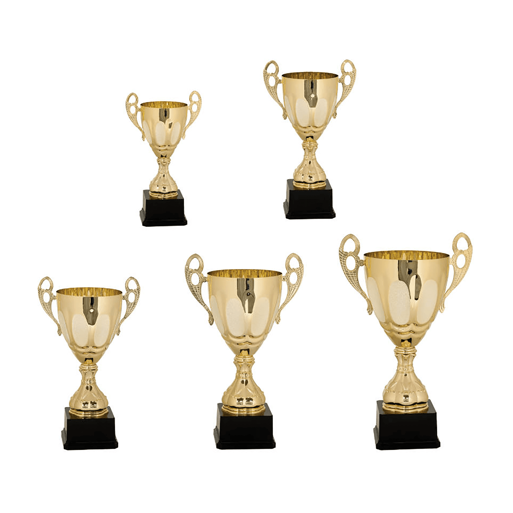 Completed Embossed Metal Cup Trophy on Plastic Base - JDS