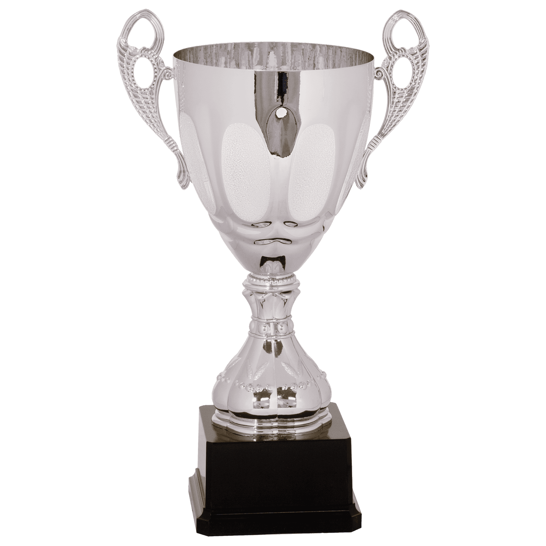 Completed Embossed Metal Cup Trophy on Plastic Base - JDS