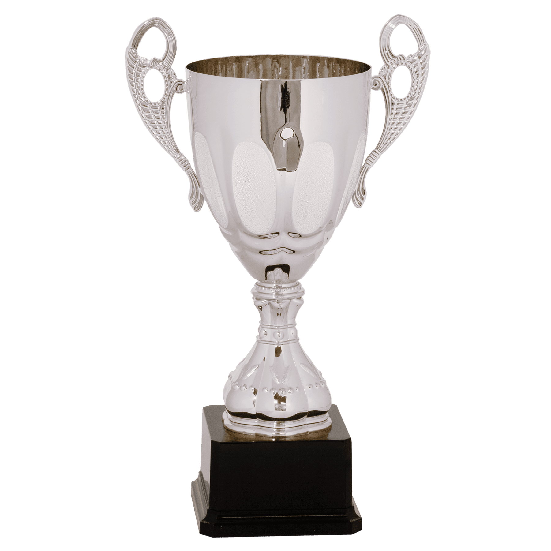 Completed Embossed Metal Cup Trophy on Plastic Base - JDS