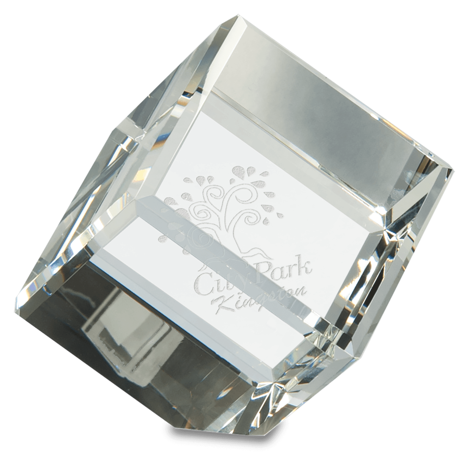 Corner Cut Crystal Cube - JDS