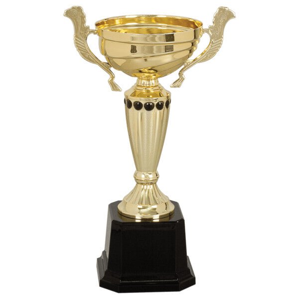 Custom Engraved Gold Completed Metal Cup Trophy on Plastic Base 10" - Austin Print Co.