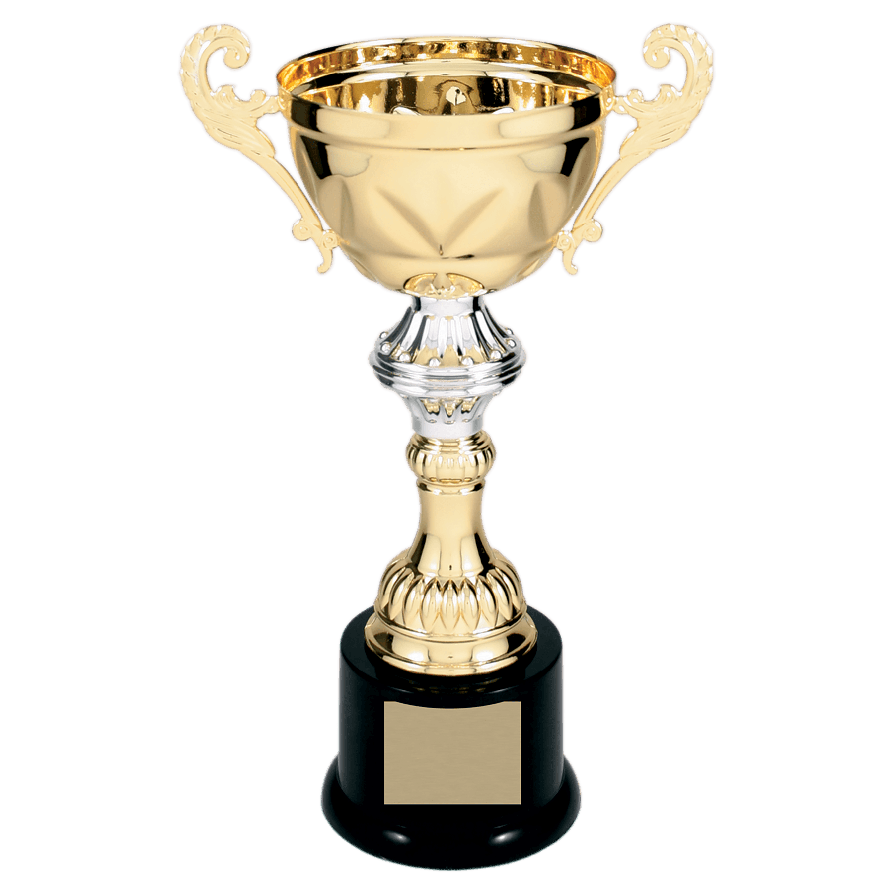 Custom Engraved Gold Completed Metal Cup Trophy on Plastic Base 10" - CMC202G - Austin Print Co.