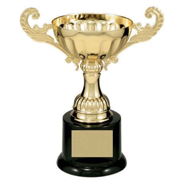 Custom Engraved Gold Completed Metal Cup Trophy on Plastic Base 6.5" - Austin Print Co.