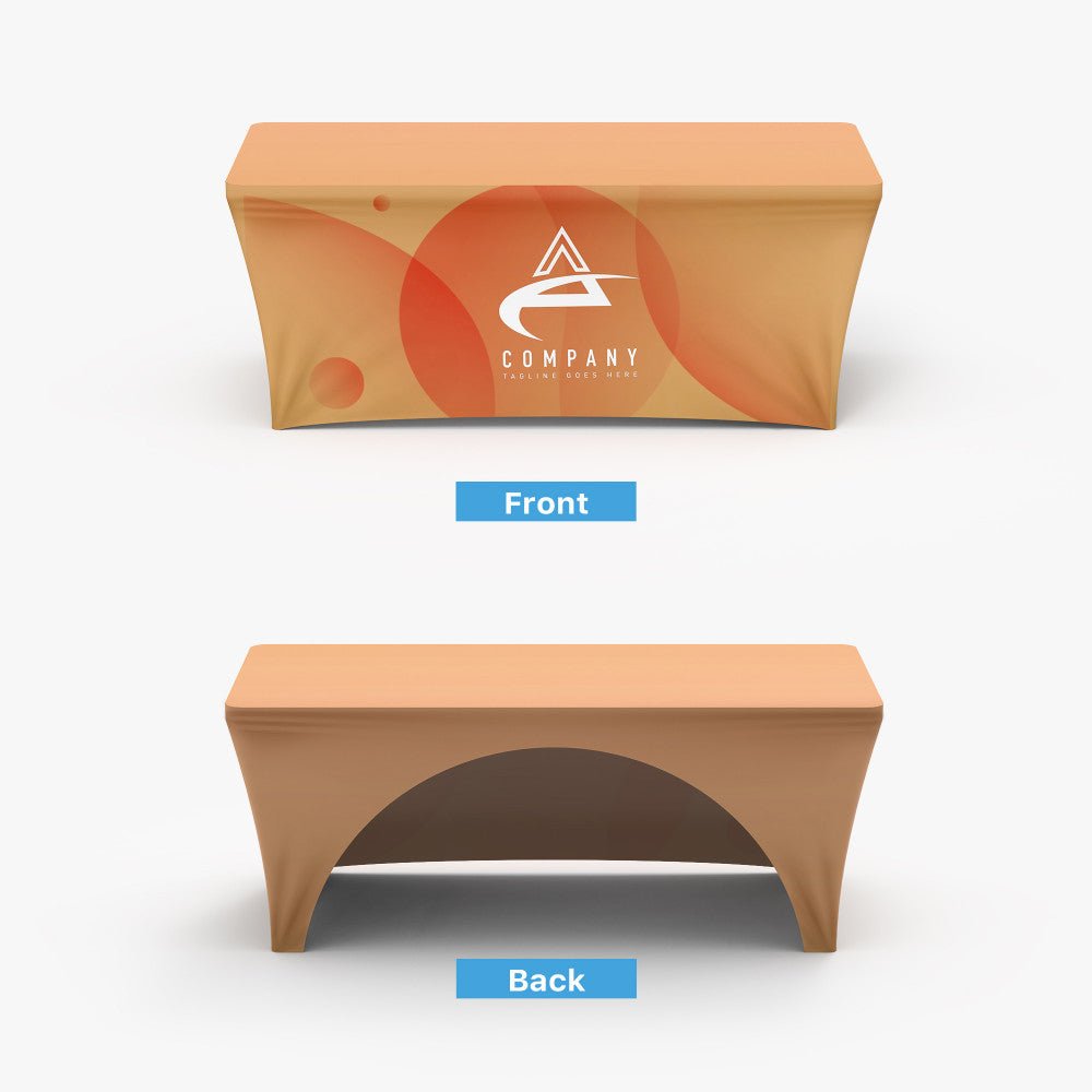 Custom Stretch Table Cover – Full - Color Print (6 ft & 8 ft) - Austin Print Co.