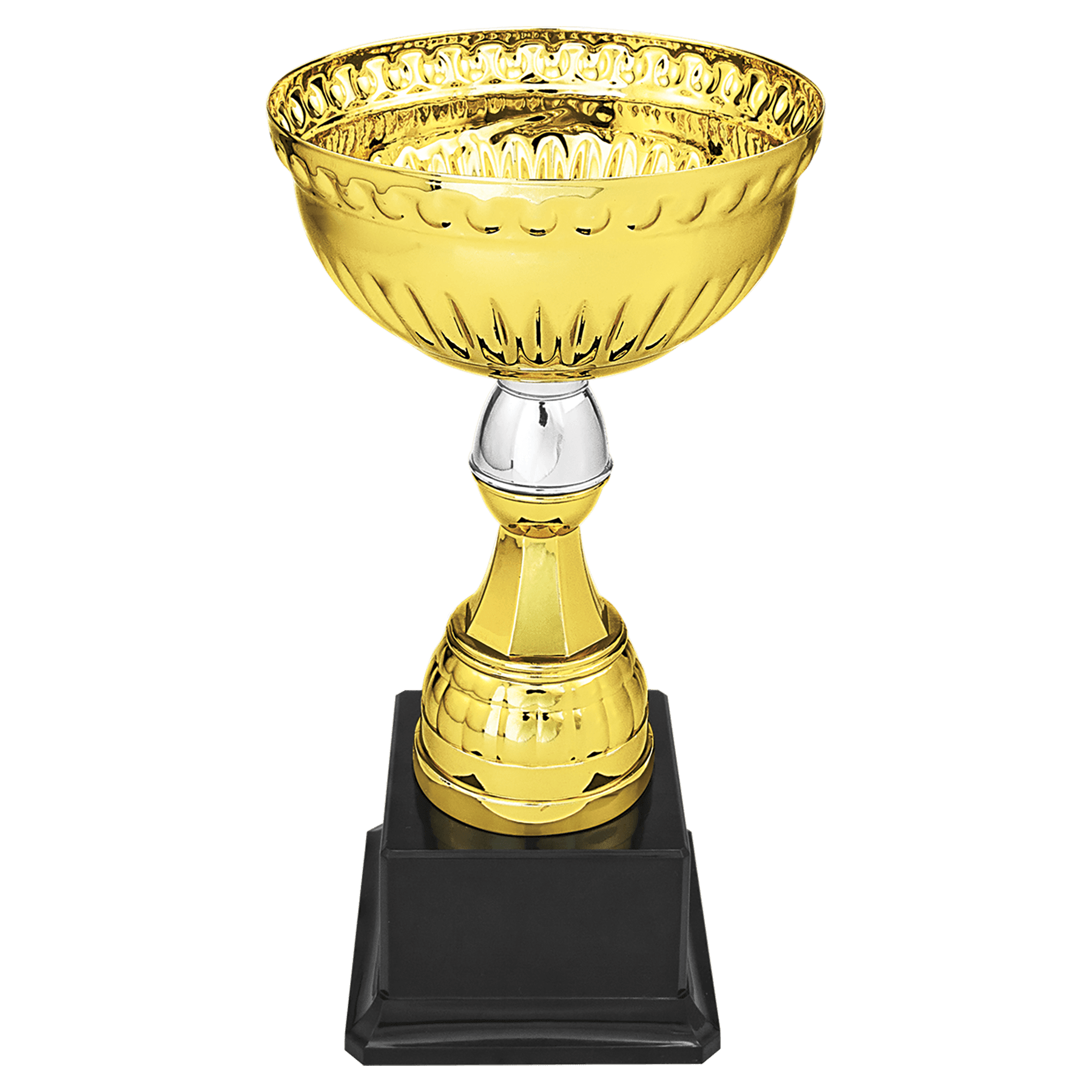 Dartmouth Embossed Gold & Silver Metal Cup with Plastic Stem and Base - JDS