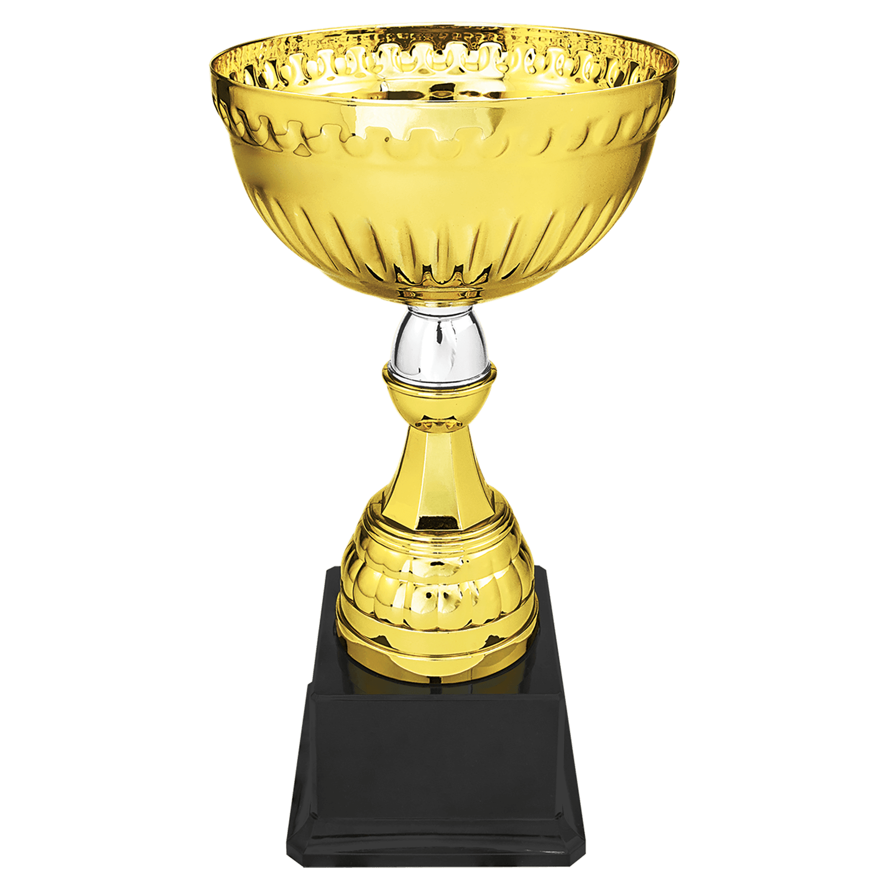 Dartmouth Embossed Gold & Silver Metal Cup with Plastic Stem and Base - JDS