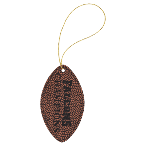 Football Laserable Leatherette Ornament with Gold String - GFT1101 - Austin Print Co.