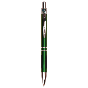 Green with Silver Trim Laserable Pen with Gripper - LP824 - Austin Print Co.