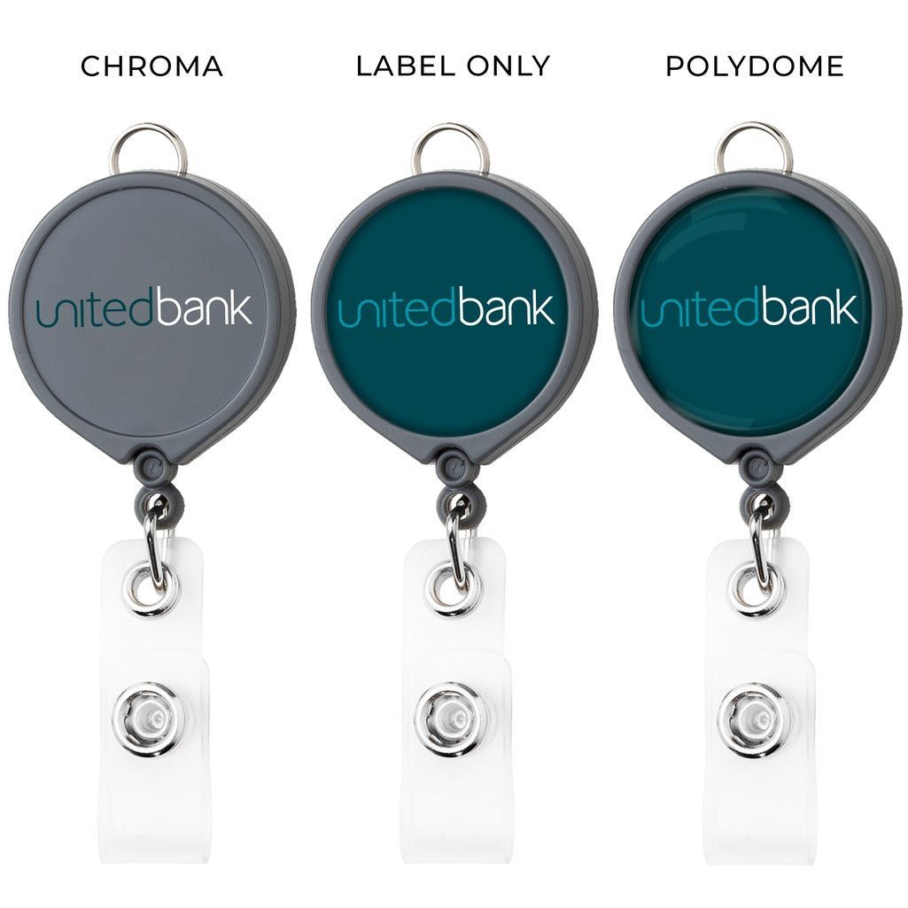 Large Face Retractable Badge Reel w/lanyard attachment - Opaque - STS Brand