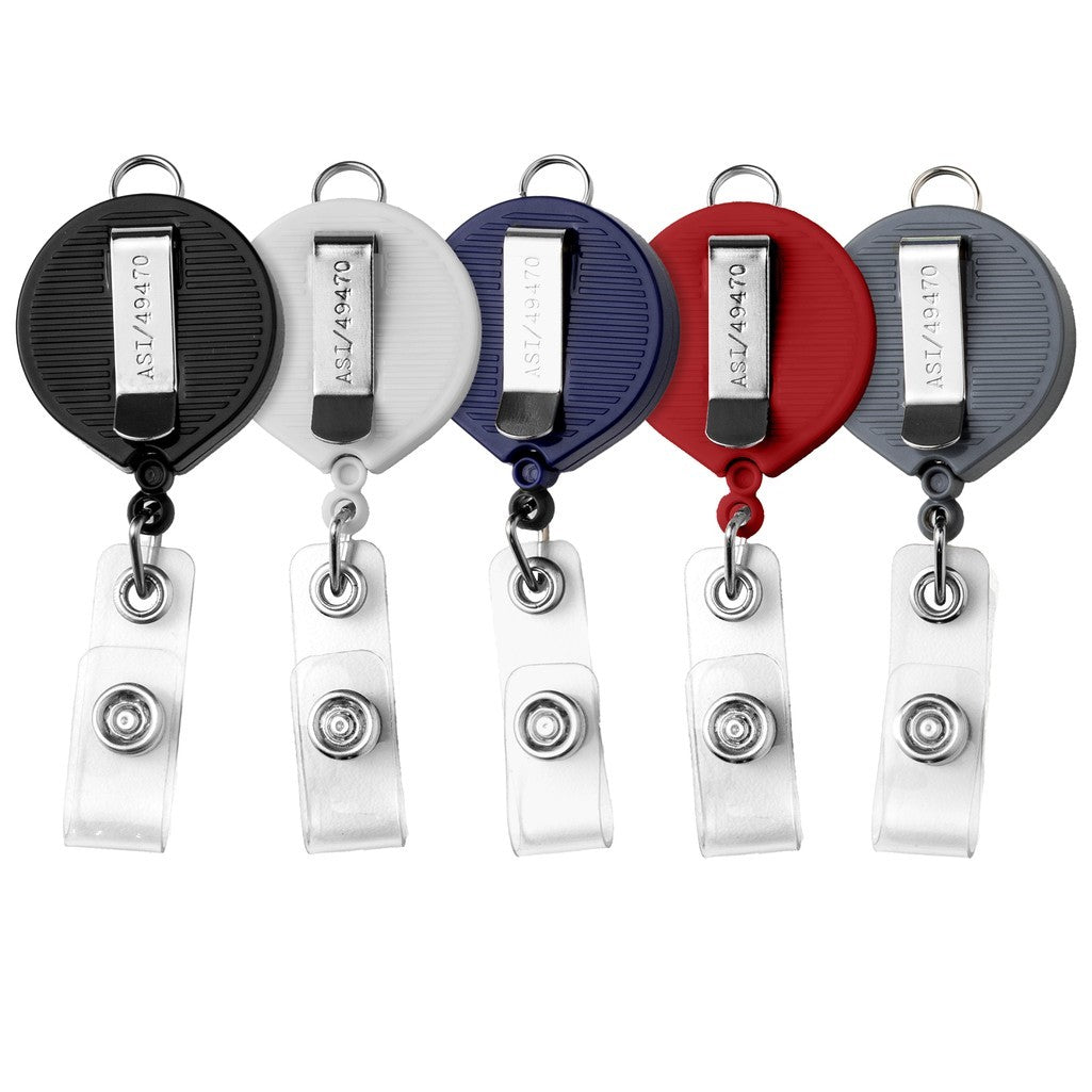 Large Face Retractable Badge Reel w/lanyard attachment - Opaque - STS Brand