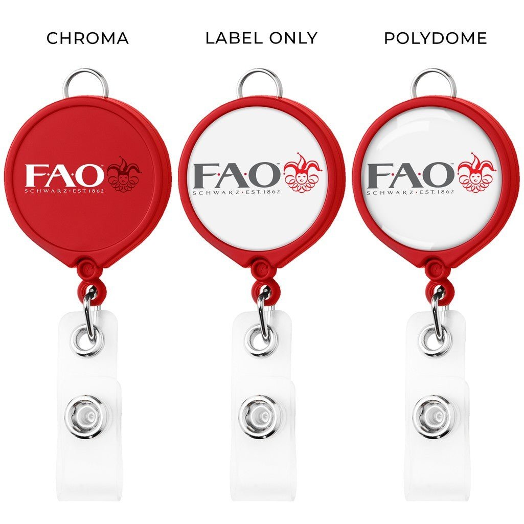 Large Face Retractable Badge Reel w/lanyard attachment - Opaque - STS Brand