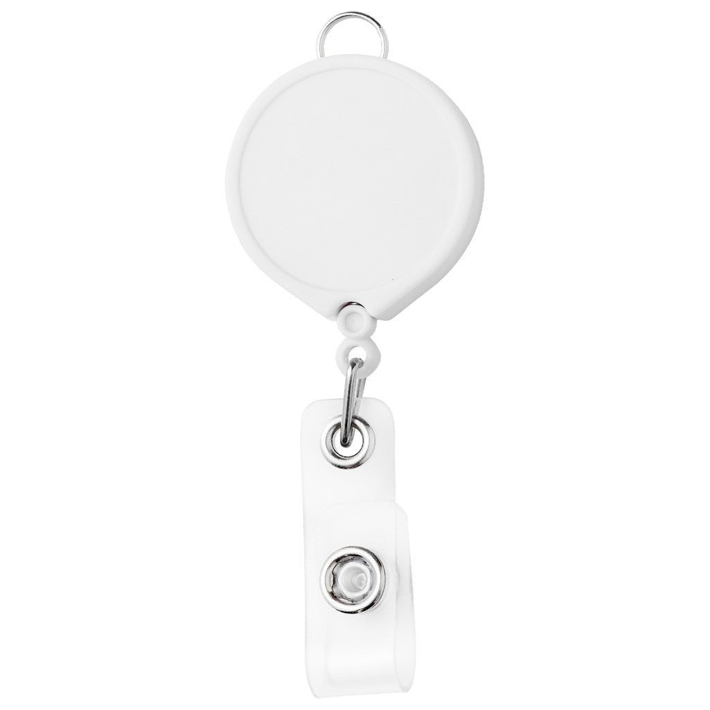 Large Face Retractable Badge Reel w/lanyard attachment - Opaque - STS Brand