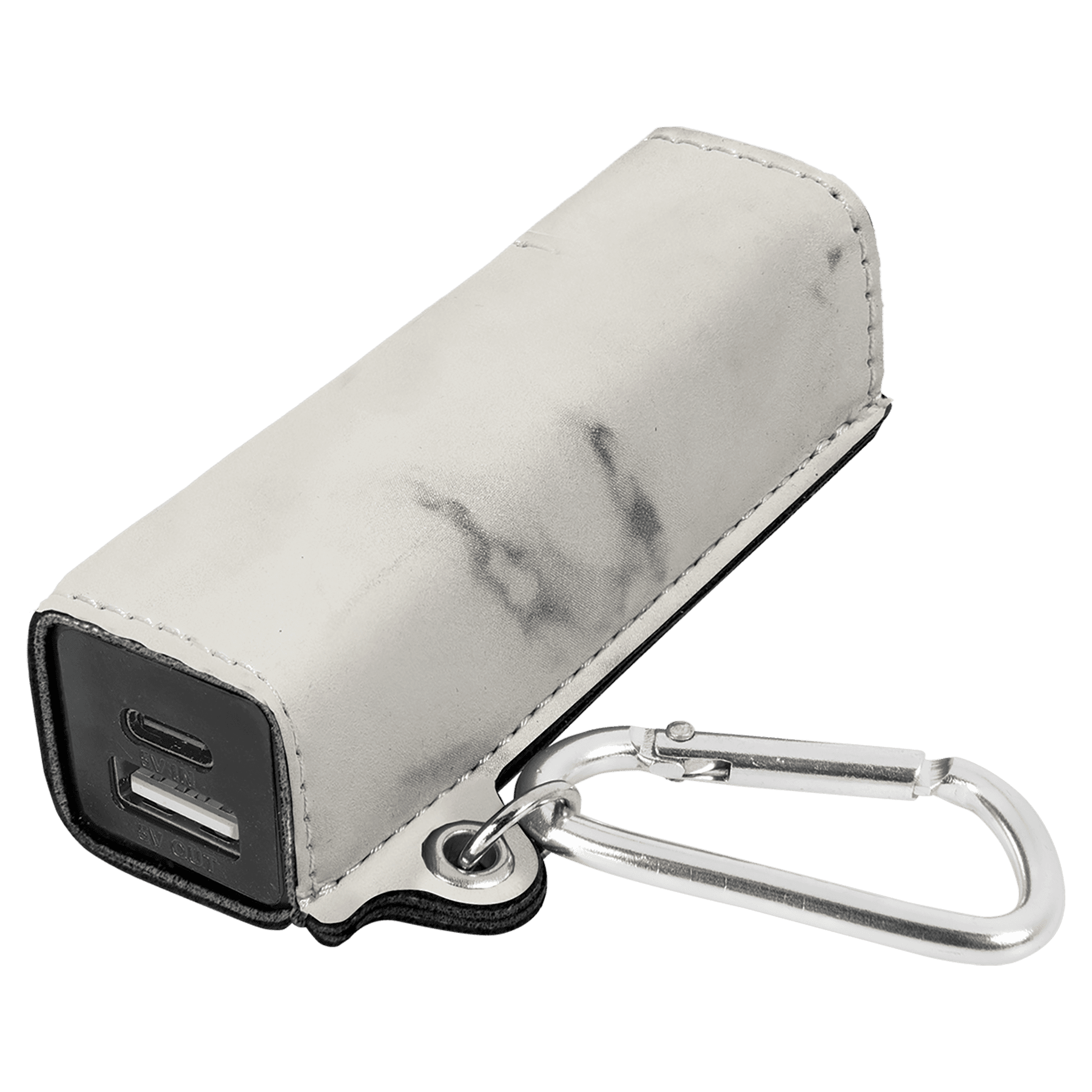 Laserable Leatherette 2200 mAh Power Bank with USB - C Cord - JDS